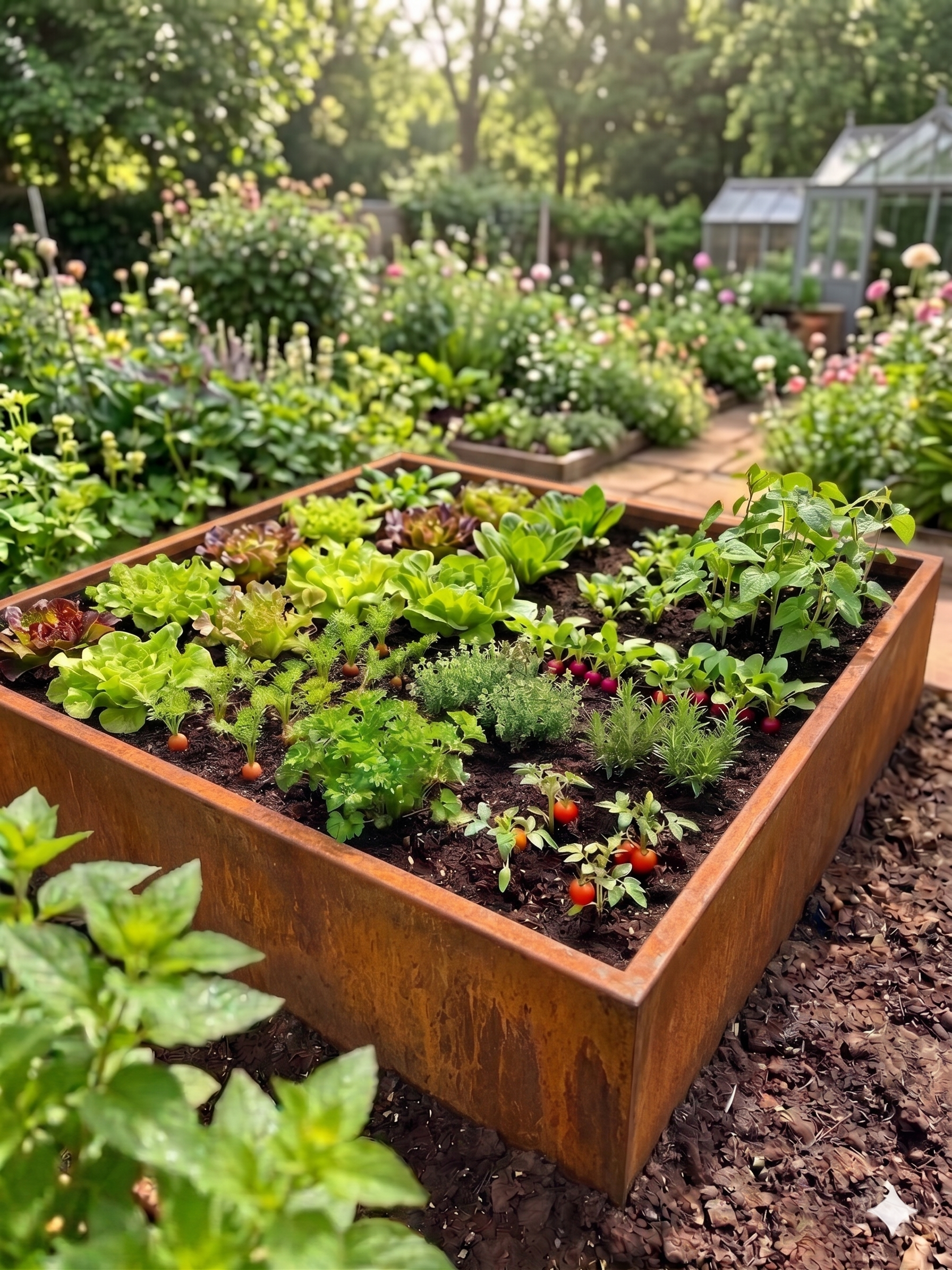 Jardinière carré potager