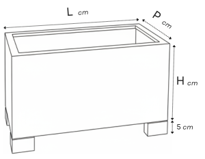 Schéma dimensions jardinière